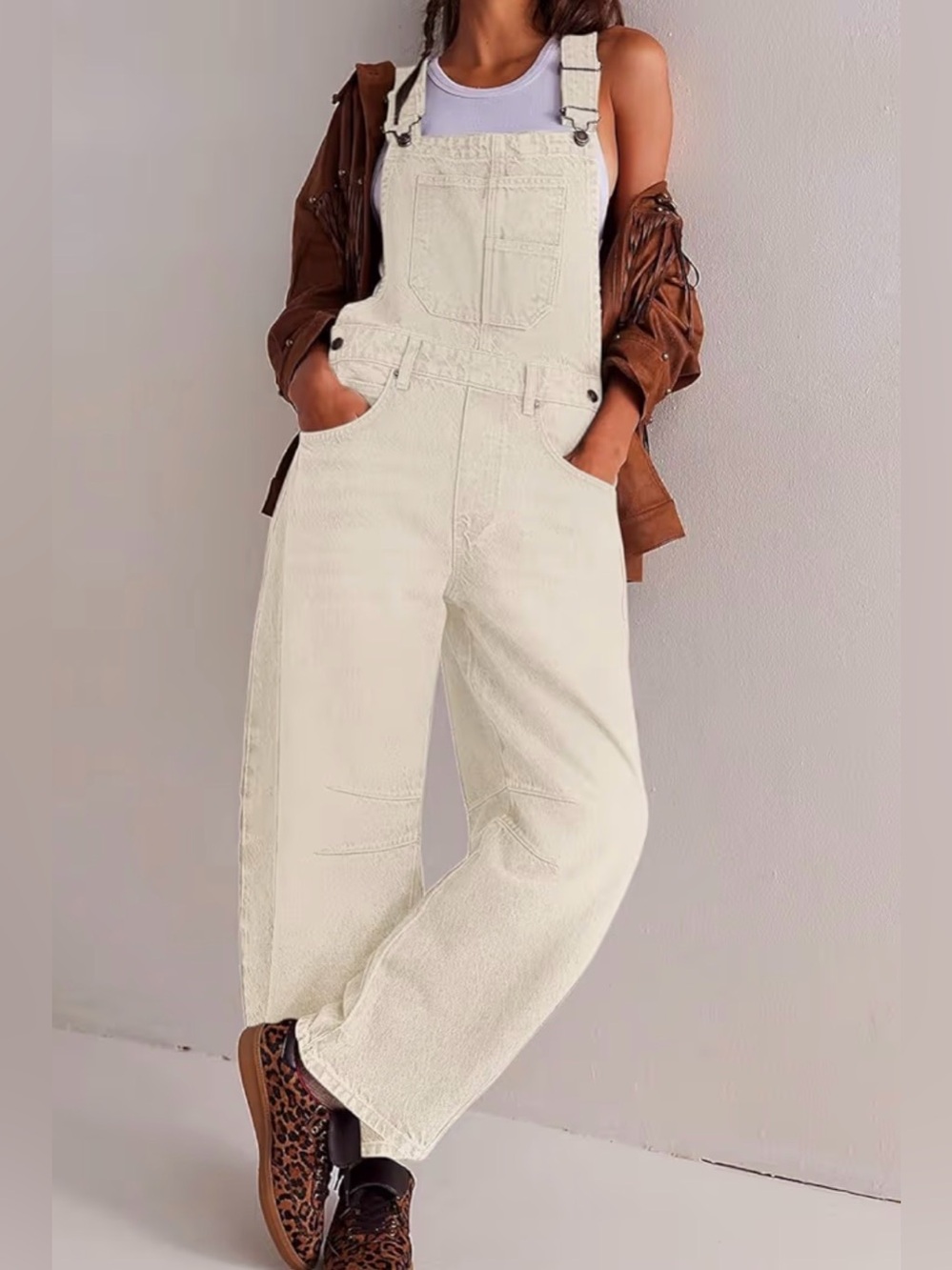 Yoeasy Amazon Womens Denim Bib Overalls Barrel Wide Leg Small